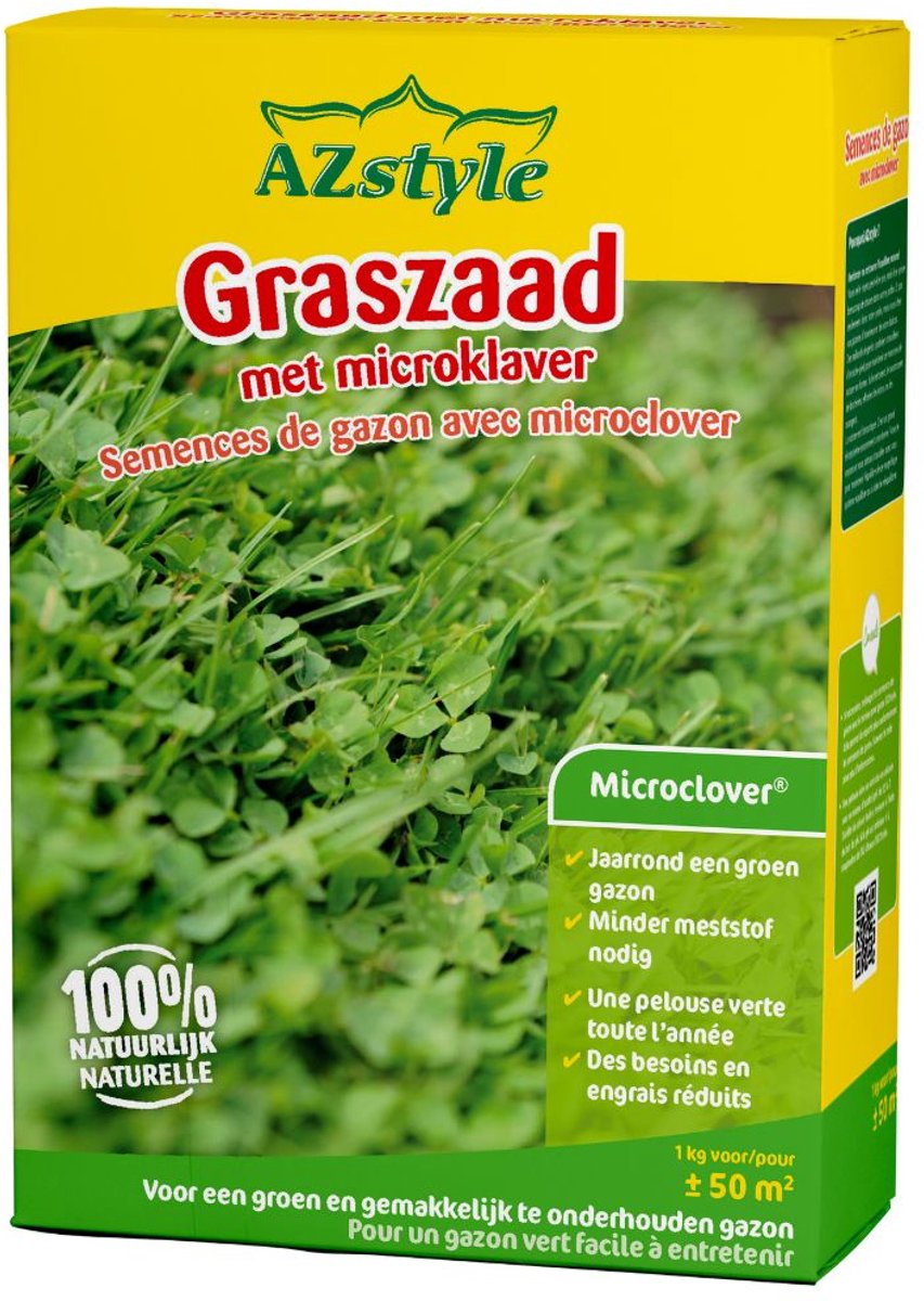 AZstyle Graszaad met Microklaver - Snelkiemend Graszaad - voor 50m² - 1 KG