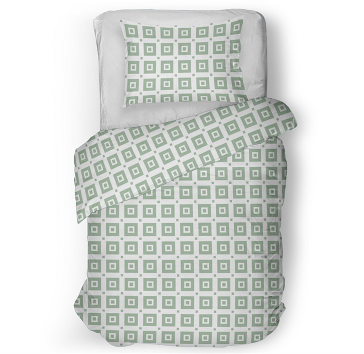 Snoozing Caroline Dekbedovertrek - Eenpersoons - 140x200/220 cm - Green