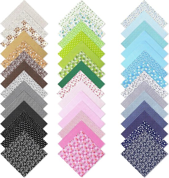 30 stuks katoenen stoffen om te naaien, 30 x 25 cm, meerdere