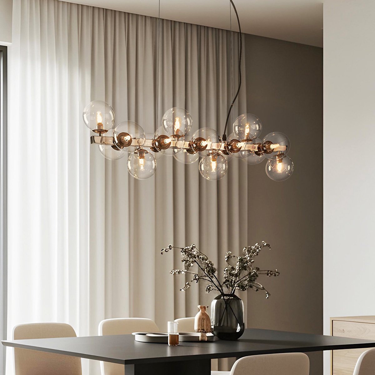 LumenXL Luxe hanglamp 16-lichts - transparant glas - Sunita