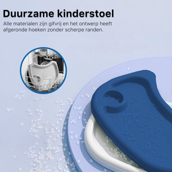 Phreeze Kinderstoel - Inklapbaar - Meegroeistoel 6 t/m 72 maanden - Afneembare Wielen - Eetstoel Baby & Peuter - Ook als Loopstoel, Wipstoel, Babystoel aan tafel / voor eten / thuis - Blauw van Merkloos — afbeelding 5