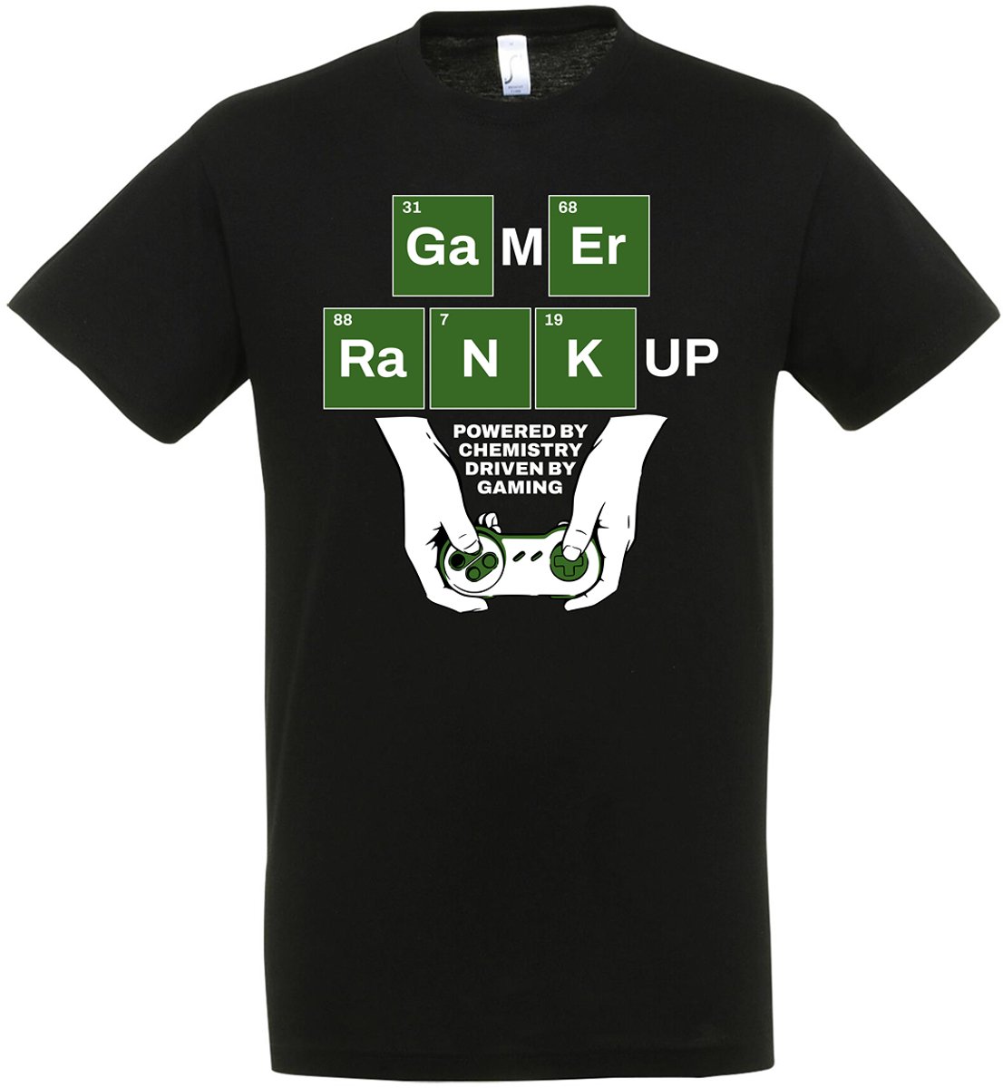 Gamer Rank Up T-shirt - Gaming T-shirt - Zwart - Heren - Dames - Unisex - Game tshirt heren - Scheikunde - Grappig - Cadeau - Maat XL