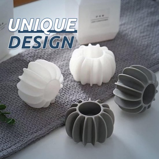 Lot de 50 boules de lessive magiques réutilisables anti-emmêlement lavables en machine (25 grises + 25 blanches)