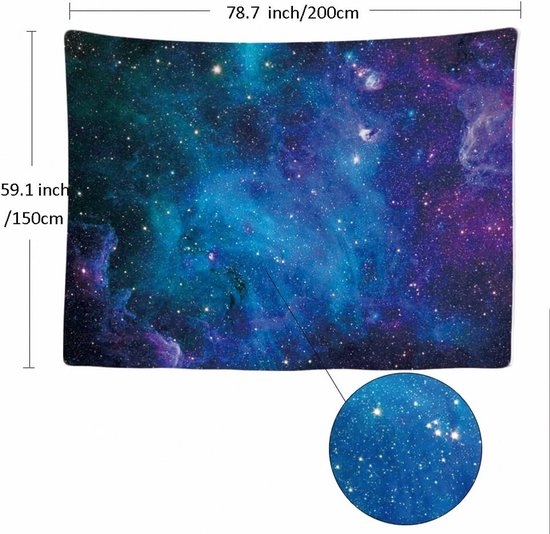 Ulticool - Natuur Galaxy Heelal Ruimte Planeten Zonnestelsel Astronaut - Wandkleed - 200x150 cm - Groot wandtapijt - Poster - Kamer Slaapkamer Woonkamer Kinderkamer Decoratie Accessoires - Tiener Jongen