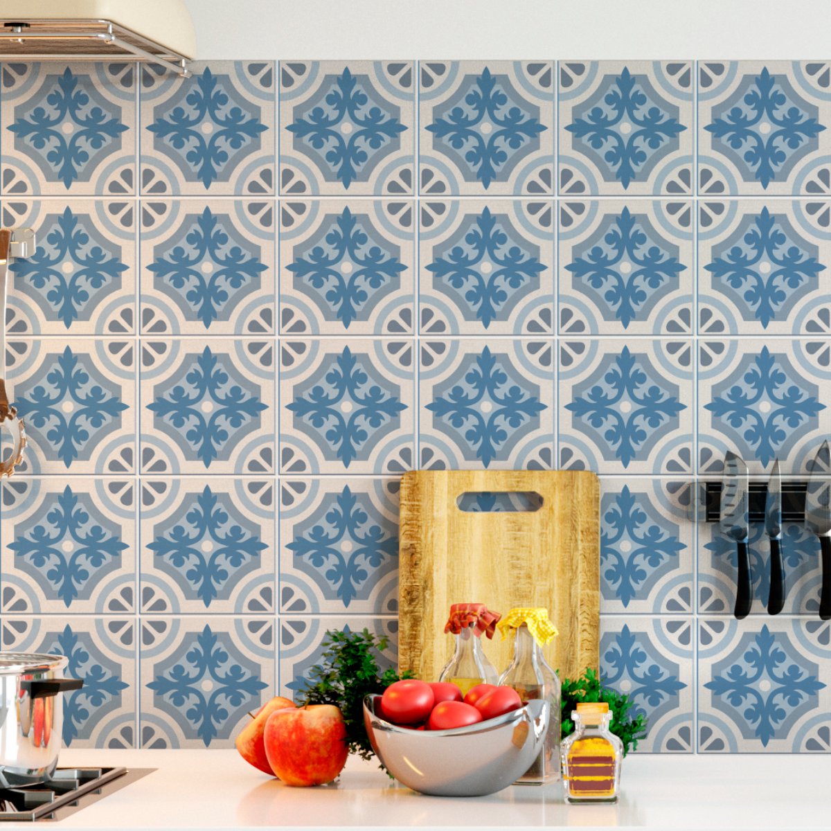 Ambiance Sticker Zelfklevende tegelmuurstickers voor keuken en badkamer - 30 Azulejos tegelstickers - 30 stickers 20x20cm Multi color