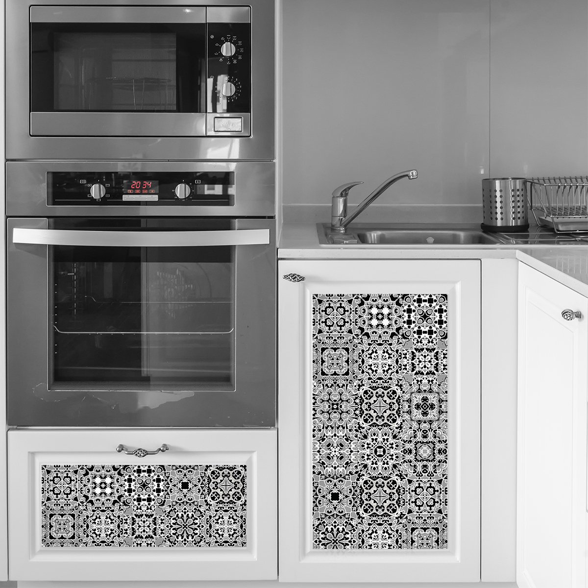 Ambiance Sticker Muurstickers voor keuken en badkamer - 24 XIMENES meubelstickers - 24 stickers 15x15cm Multi color