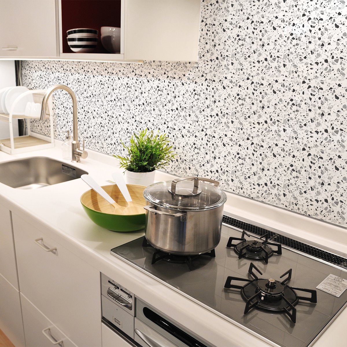 Ambiance Sticker Zelfklevende muurtegelstickers voor keuken en badkamer - 30 Borghi terrazzo tegelstickers - 30 stickers 20x20cm Multi color