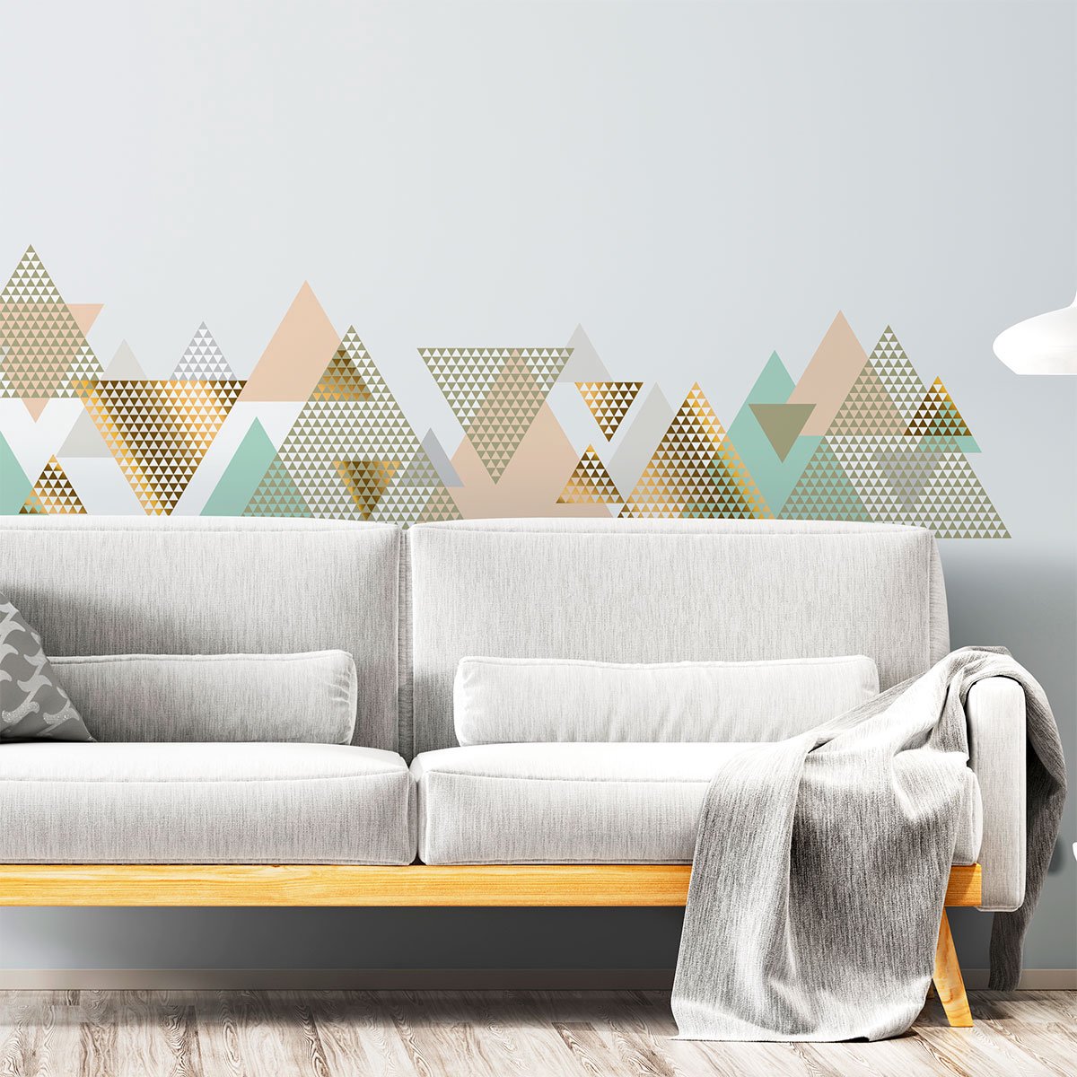 Ambiance Sticker Muurstickers - Decoratie voor slaapkamer/woonkamer - Gigantische muursticker van de Scandinavische bergen van de Appalachen - 70x115cm Multi color