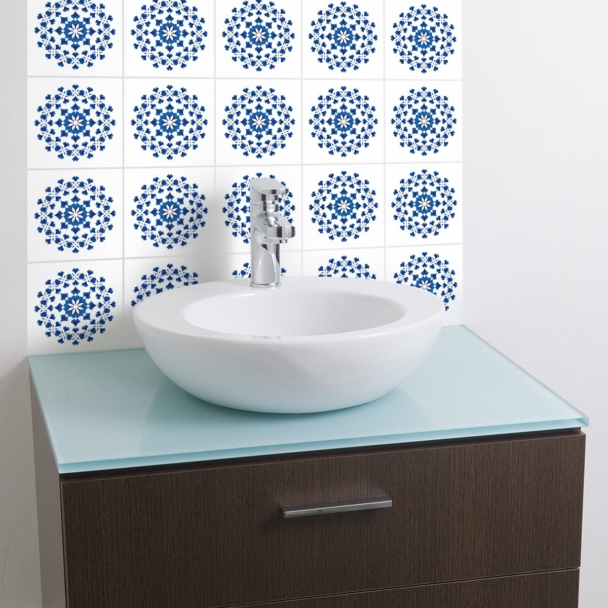 Ambiance Sticker Muurstickers - Zelfklevende tegelmuurstickers voor keuken en badkamer - 9 Boheemse tegelstickers van Iolani - 9 stickers 15x15cm Multi color