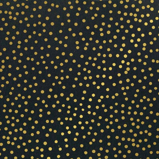 Papier cadeau noir mat à Confettis Goud 30/50 cm - 100 m |variante : 30 cm / 100 mtr.