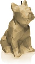 Latte bruin kleur gelakte figuurkaars, design: Bulldog Poly Hoogte 15 cm (24 uur)