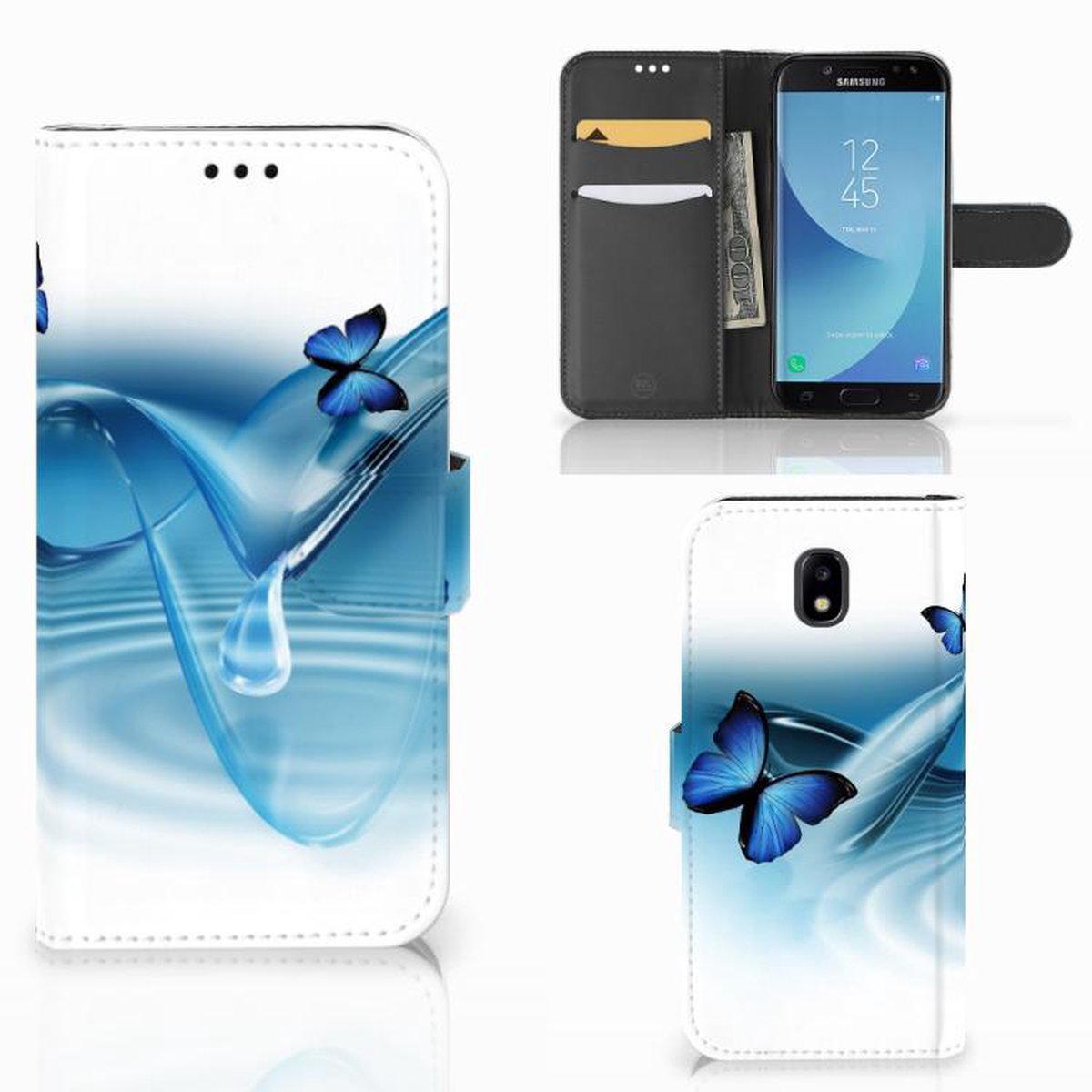 Samsung Galaxy A30 Telefoonhoesje met Pasjes Vlinders
