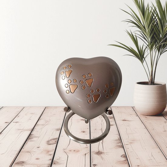 Dieren urn - Verdeel urn - Pewter Paw Print 14510B ( Ook Graveerbaar )