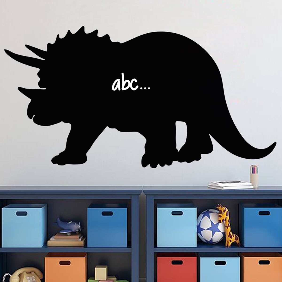 Ambiance Sticker Schoolbordsticker - uitwisbare zelfklevende muurstickers - KENTROSAUR SILHOUETTE - 90x170cm Multi color