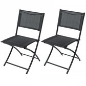 Set De 2 Chaises Jardin Toskana BRUBAKER - Pliantes Poly Rotin Imperméables Gris Marron Pour Balcon Terrasse Camping