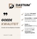 Dastium Home logo met tekst over 30 dagen garantie, klantenservice en levering.
