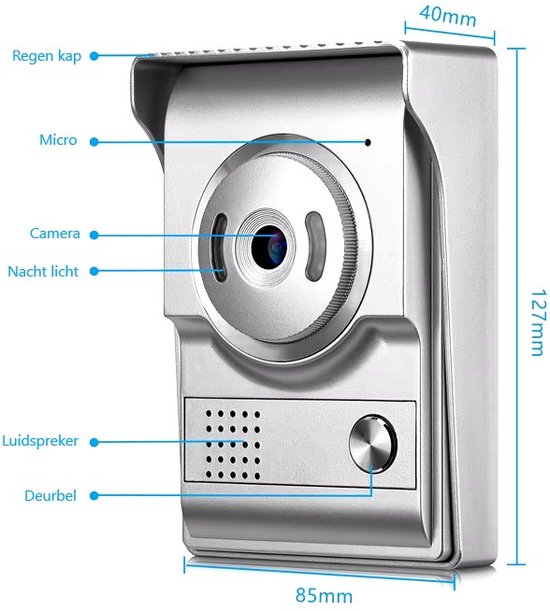 Home-Locking buiten deurbel camera voor binnen paneel/scherm videofoon T-2101B. T-2104A — afbeelding 3
