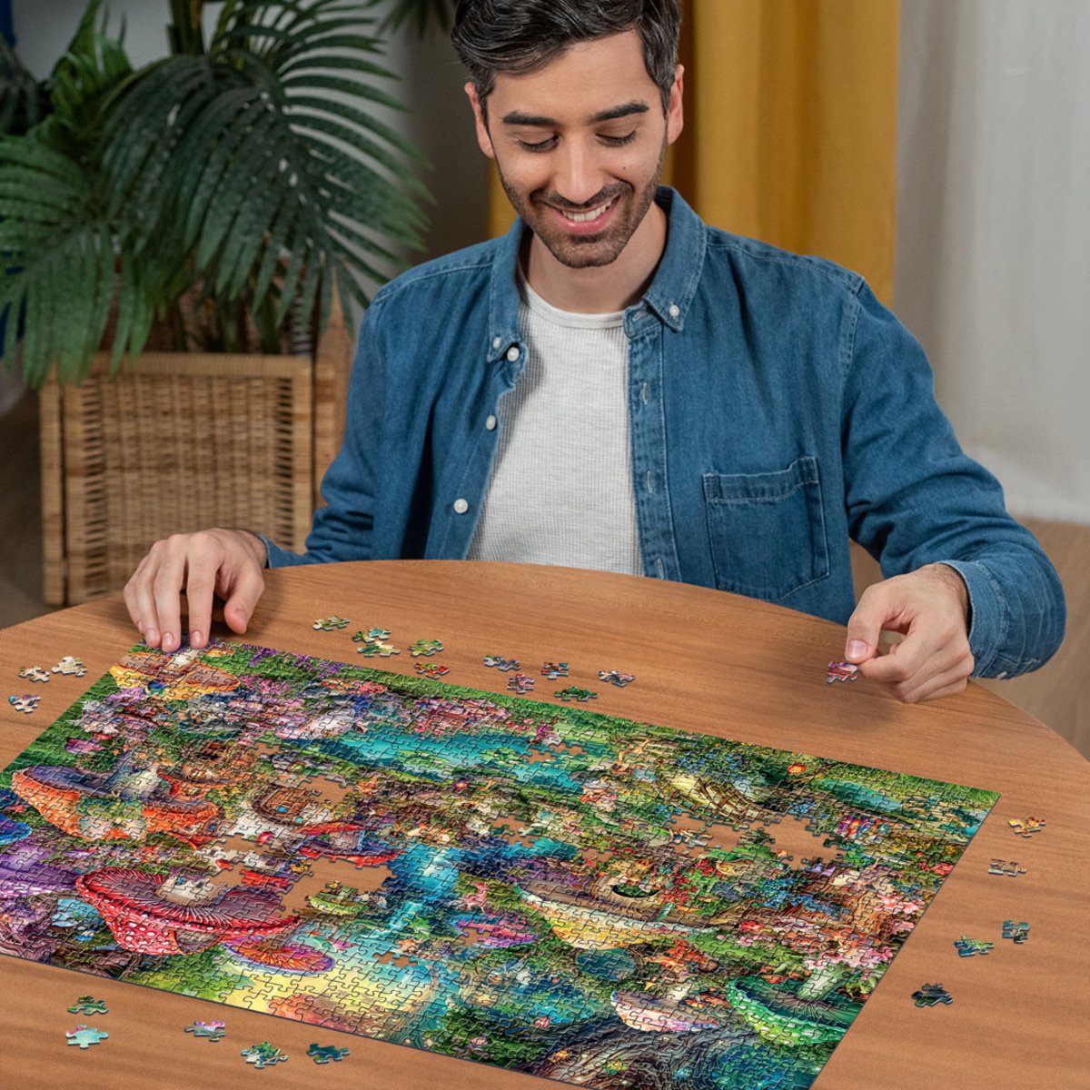 Ravensburger - Merry Mushroom Village - Puzzel - 1000 Stukjes — afbeelding 4