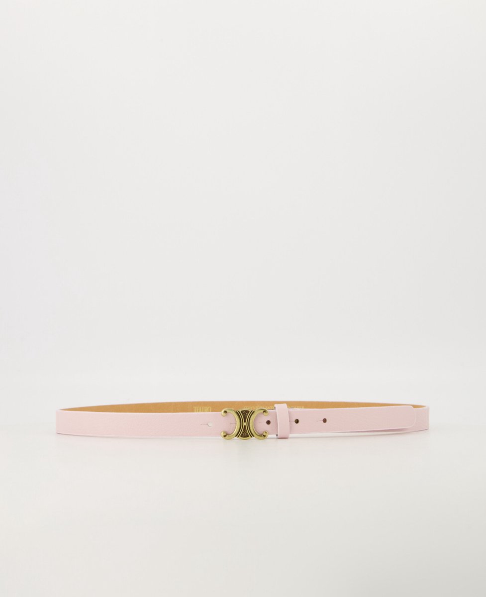 Teatro riem - Eline Small - Classic Grain - Riemen met gesp - Licht roze - Goudkleurig - Size 95