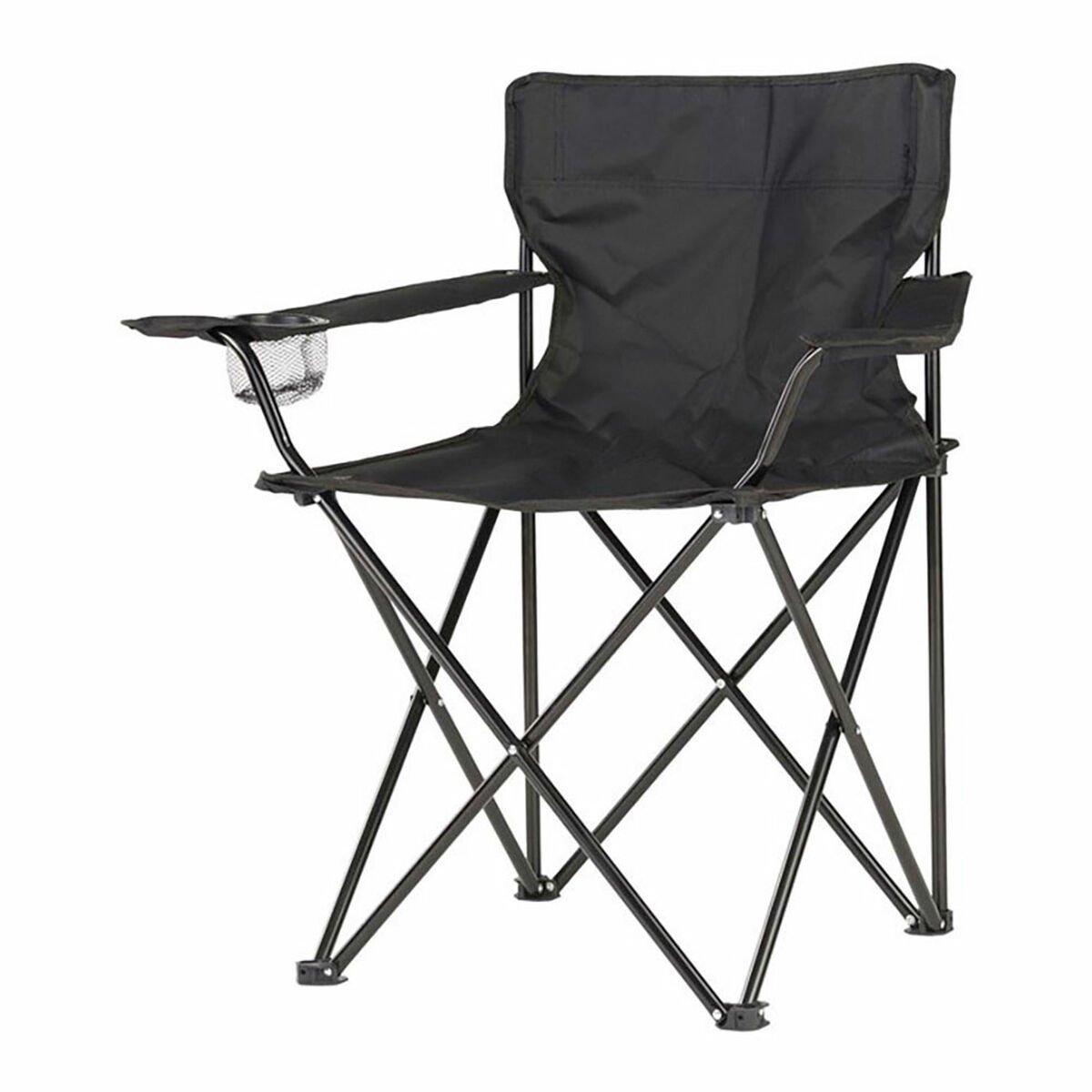 BigBuy Outdoor Folding Chair Black Polyester Canvas