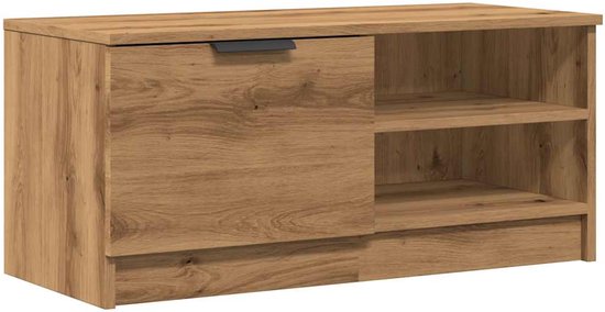 Meuble TV vidaXL 80 x 35 x 36,5 cm Chêne artisanal - Table basse - Meuble TV en bois - Meuble TV compact - Meuble TV en plastique