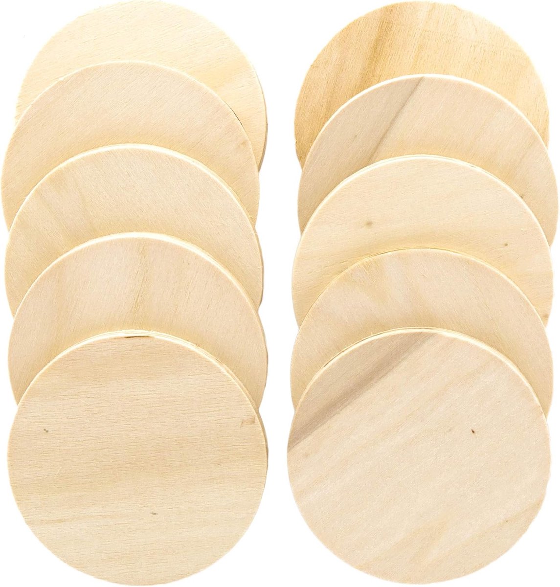 Belle Vous Onbewerkt Blanke Houten Vierkanten (50 Pak) - 10 x 10 cm - 2