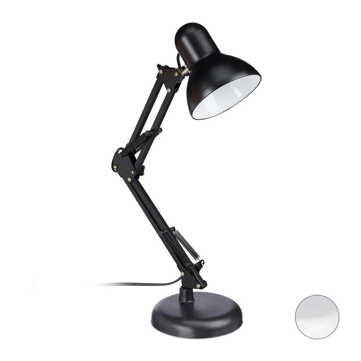 Relaxdays retro bureaulamp - flexibele knikarm - tafellamp - leeslamp  metaal... | bol