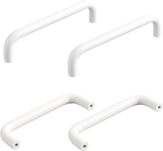 Foto: Goodivery set van 4 moderne meubelgrepen voor keuken en kastdeuren in helder wit design
