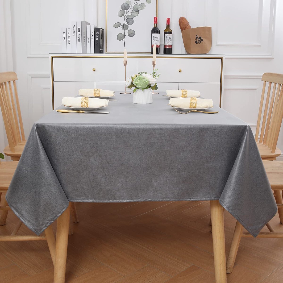 La'Moussawi ® Tafelkleed Met Linnenlook, Waterafstotend En Onderhoudsvriendelijk Voor Diverse Gelegenheden