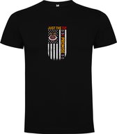 Zwart T-Shirt met “Just a Tip a Promise - Darts“ Print Full Color Maat 2XL