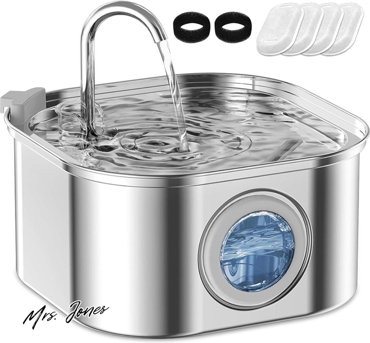 Mrs. Jones Huisdierfontein roestvrij staal ultra-stille 32 liter ledlicht Viervoudige filtratie drinkfontein honden katten 4 filterelementen 2 filterkatoen . Mrs. Jones Huisdierfontein roestvrij staal ultra-stille 32 liter ledlicht Viervoudige filtratie drinkfontein honden katten 4 filterelementen 2 filterkatoen .