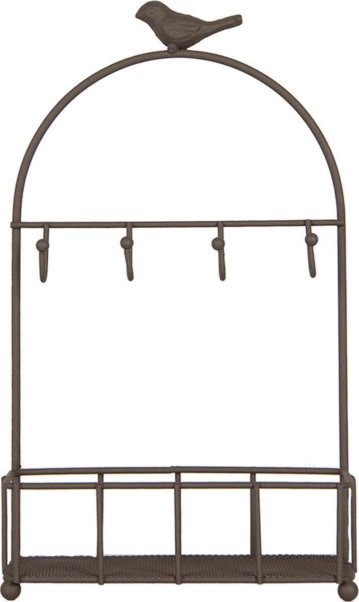 Clayre & Eef Sleutelrekje 16x6x28 cm Bruin Metaal
