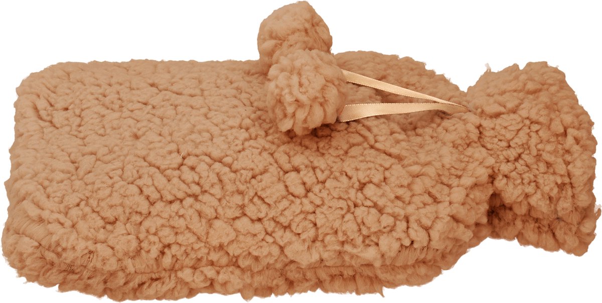 Kruik met Teddy Hoes 29x17x4 cm - Warmwaterkruik - Warmtekruik - Warmte Kussen - Bruin - Deluxa – foto 3