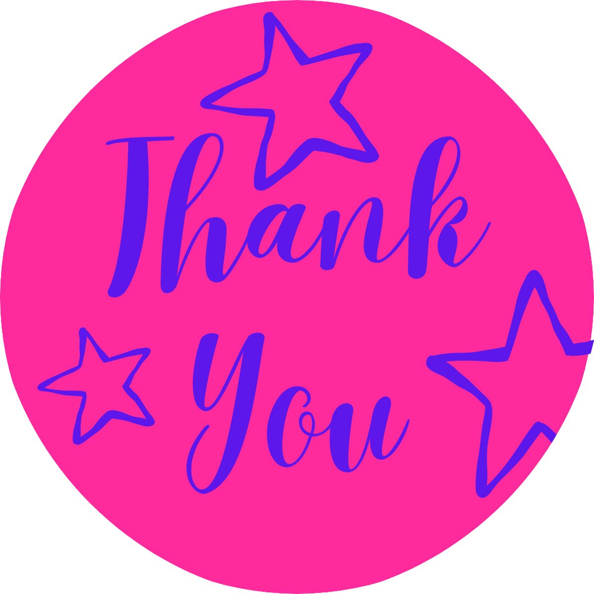 Stickers - "THANK YOU" - 39mm - 250 Stuks - Roze / Metallic Blauw - Serie (Neon Vibes) - Sluitsticker - Etiketten - Stickers Bullet Journal - Volwassenen / Kinderen - Cadeaus - Decoratie