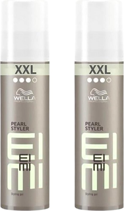 Twee flacons EIMI Pearl Styler XXL styling gel met witte doppen.