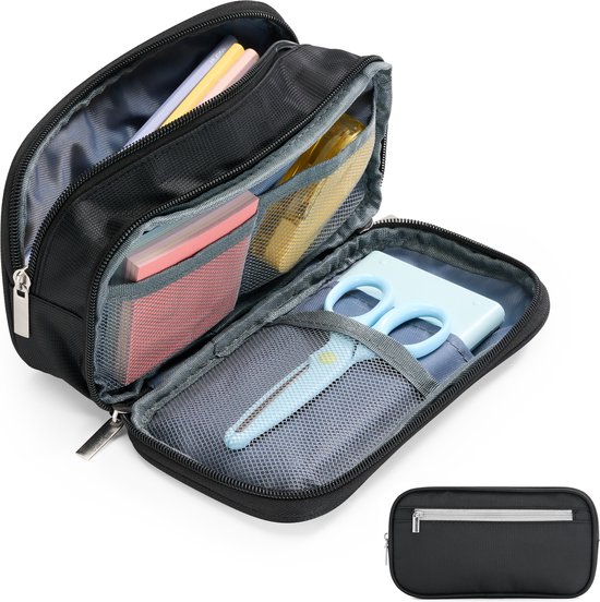 YONO Pennen Etui Large - Pennenzak voor Kinderen en Volwassenen - Schooletui voor Jongens en Meisjes - Back To School - Zwart