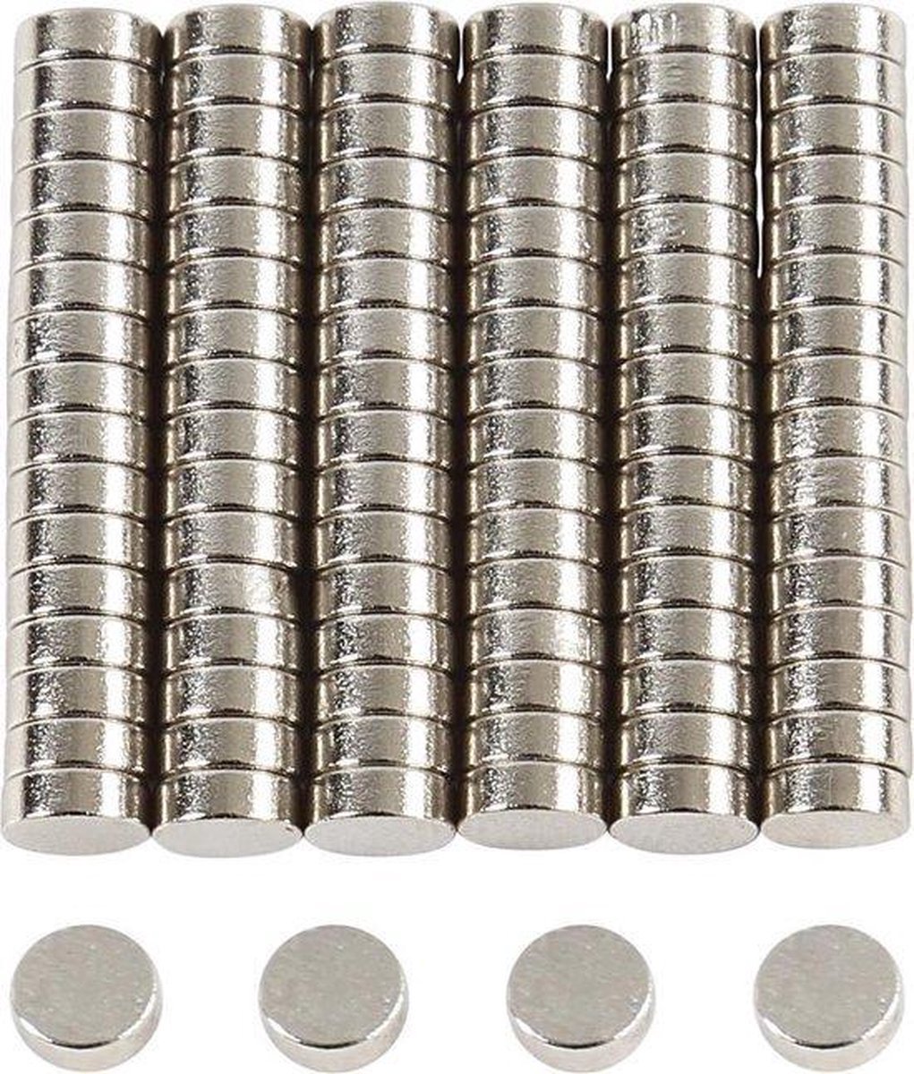 Scoby - Kleine Magneetjes - Koelkastmagneten - Whiteboard Magnet - Sterke Magneten - 5x2MM - Zilver