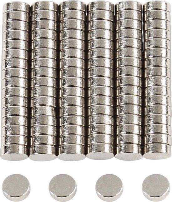 Scoby - Petits aimants - Aimants de réfrigérateur - Aimant pour tableau blanc - Aimants puissants - 5 x 2 mm - Argent