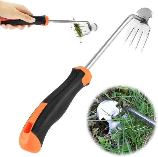 Onkruidverwijderingsborstel 128cm Met V-vormige Draadborstel En Bladschraper - 4 Borstelkoppen