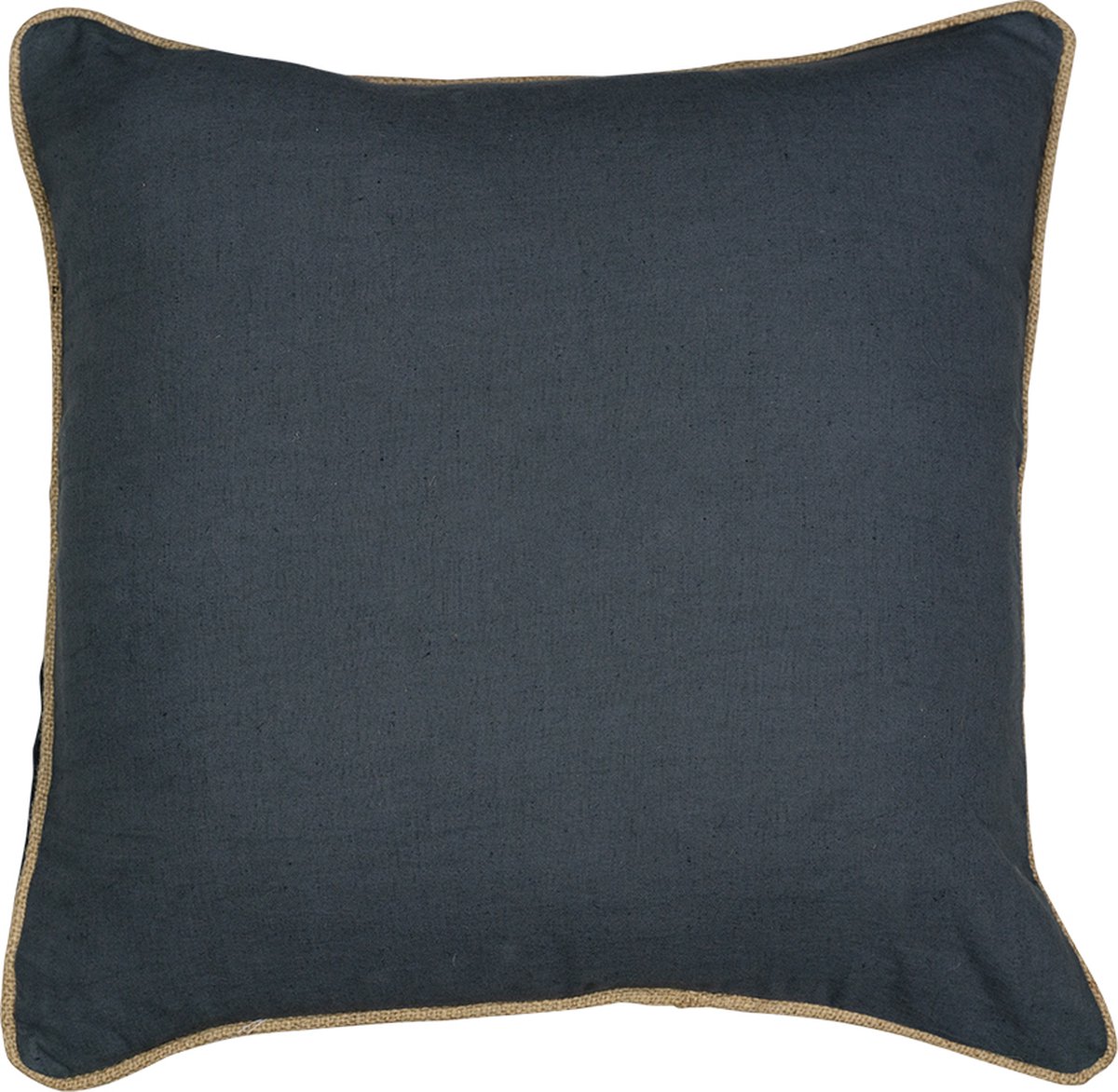 Mars & More kussen donkergrijs met jute bies 45x45cm*