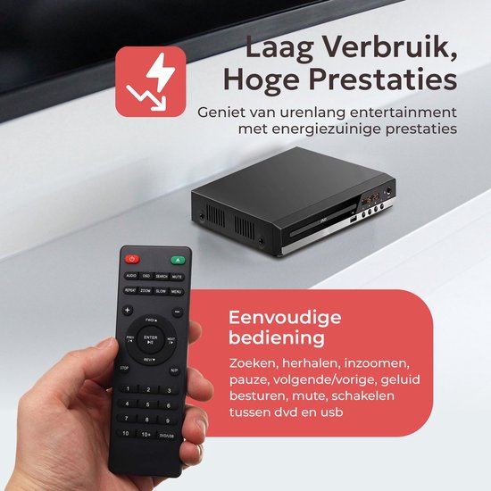 TM&DY DVD Speler met HDMI - 1080P Full HD - HDMI, RCA, USB en AUX Aansluiting - Regiovrij - Met Afstandsbediening — afbeelding 2