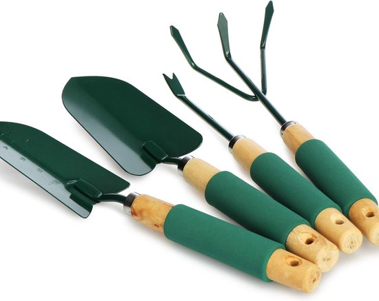 4-delige set tuingereedschap - bloemenschep handschep bloemenhark en wieder - tuinset voor planten en tuinieren (04-delige tuinset) van Merkloos	 — afbeelding 3