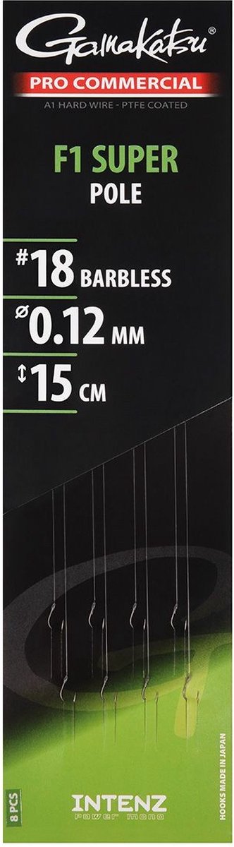 Gamakatsu F1 Super Pole Barbless Onderlijnen H18 0.12mm 15cm — afbeelding 4