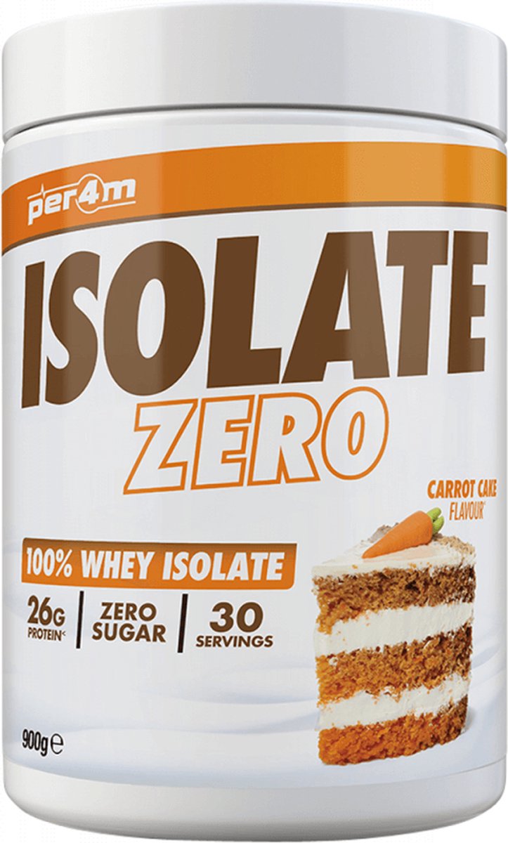 Per4m Whey Isolate Zero (900g) Carrot Cake - Eiwitten - Wei-eiwit isolaat