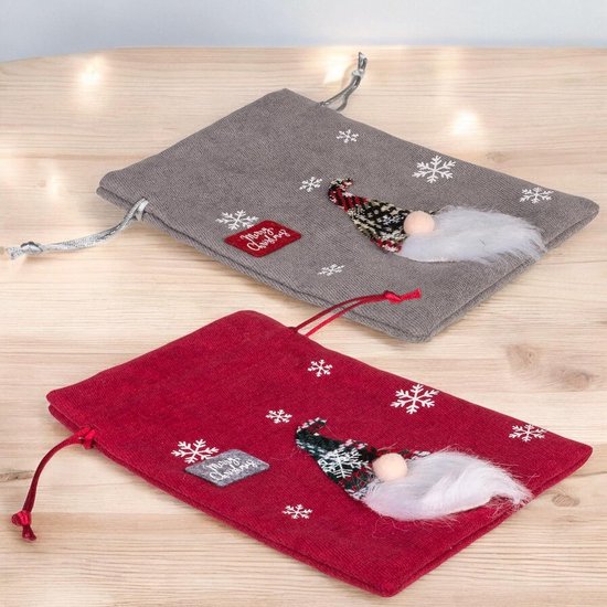1 st. Adventskalender jute zakjes 12 x 15 cm - groen en rood rode en groene nummers - Wereld Zakjes