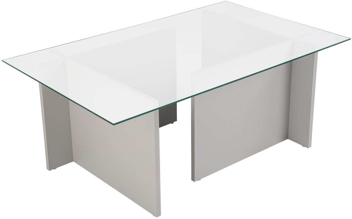 Skye Decor Vetrino" glazen salontafel 105 x 65 x 40 cm - Grijs