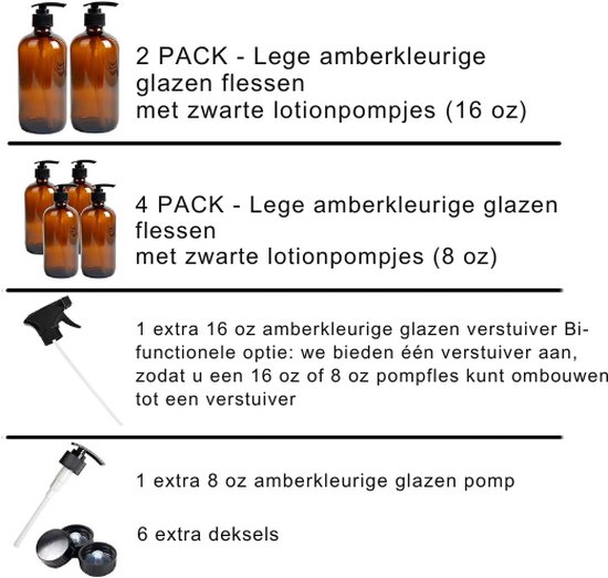 Youngever 3 Pack 16 Onzas Botellas De Cristal Transparente E | Meses sin interés