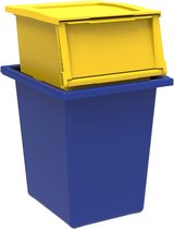 Ecocab Ecobin 25+30 Poubelle, 2 pièces, jaune et bleu, matériau : polypropylène résistant aux chocs, capacité 25 l + 30 l