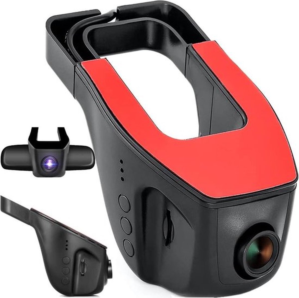 Full HD Car Camera with G-Sensor and 170° Wide Angle - Motion Detection - SD Card Support - Dash Cam for Android - USB Parking Monitor - Front or Rear Black
