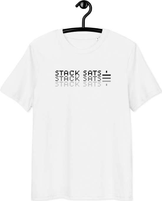 T-shirt Bitcoin - Stack Sats - Unisexe - 100% Katoen Biologique - Wit - Taille 3XL | Cadeau Bitcoin| T-shirt Bitcoin| Chemise Bitcoin| Produits Bitcoin| Merchandise Bitcoin| Vêtements Bitcoin